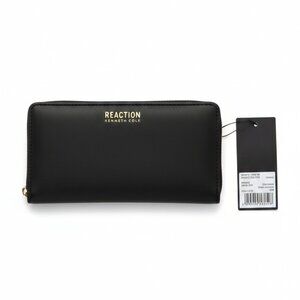 KENNETH COLE -  Black Clutch Wallet - pocketed interior card holder